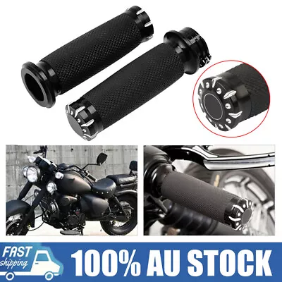 Black Handlebar Hand Grips Fit For Harley Touring Sportster Dyna Softail VRSC Q • $24.99