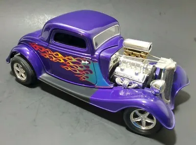 1934 Ford 3 Window Coupe Purple With Flames Route 66 Ertl 1:18 Scale NO BOX • $59.99