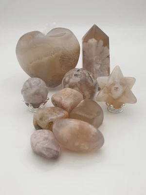 £6.99 • Buy Flower Agate Carvings And Tumbles