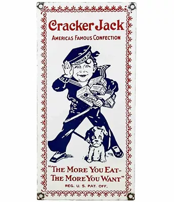 Vintage Cracker Jack Porcelain Sign Gas Station Motor Oil Garage Popcorn Service • $116.38