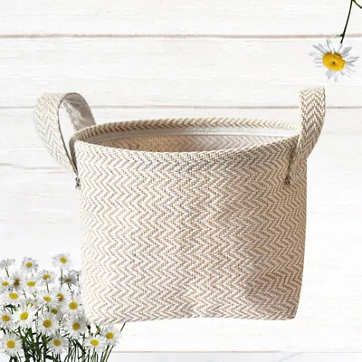  Decorative Cotton Closet Organizer Cube Small Basket Desktop • £11.09