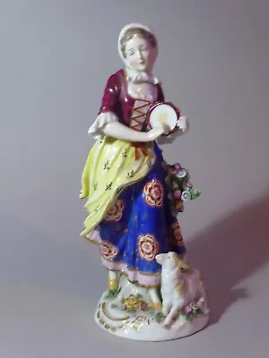 SAMSON  19th Century Figurine After CHELSEA Lady With Lamb A/F 23cm • £25