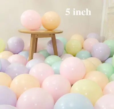 100 Pc 5 Inch Latex Balloons Mini Pastel Macaron Assorted Party Balloons • $13.55