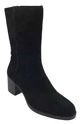 Vince Camuto Water Repellent Mid Shaft Suede Boots Zelcinna Black • $59.99