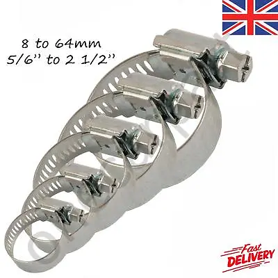 £0.99 • Buy Jubilee Clips   Secure Fastening Hose Clamps Worm Drive, 8 - 64mm