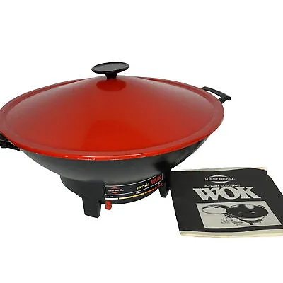 Vintage West Bend Non Stick Electric Wok Red Model #79525 W/ Manual; Tested • $25.99
