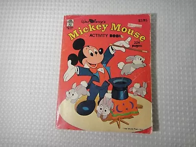 Vintage 1982 Disney Mickey Mouse Coloring Activity Book Merrigold Press Used • $14.99