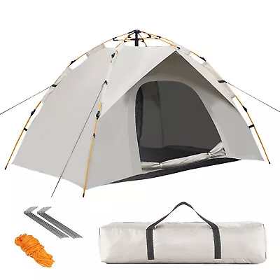 3-4 Man Automatic Instant Double Layer Pop -Up Camping Tent Waterproof Outdoor • £29.99