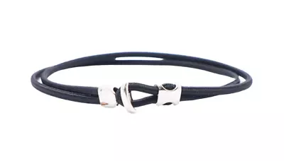 Miansai Sterling Silver 925  Orson Loop Black Bungee Rope 7  Men's Bracelet • $47.49