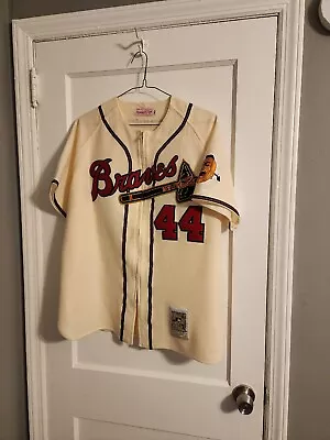 100% Authentic Mitchell & Ness Hank Aaron Braves Vintage Jersey Sz XL  • $400