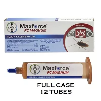 12 Tubes Maxforce FC Magnum Cockroach German Roach Control Bait .05% Fipronil • $171.87