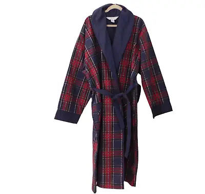 NEW Mens Double Comfort Flannel Robe Portuguese Cotton Heavyweight Plaid 2XL • $44.99