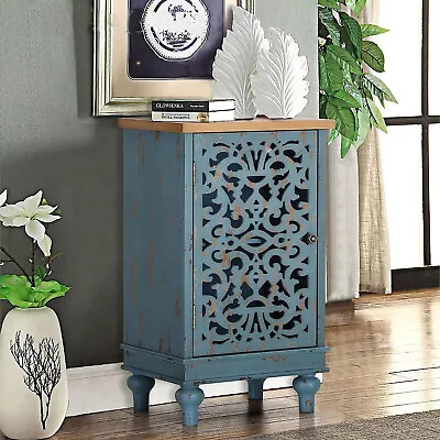 Accent Cabinet Console Table Decorative Sideboard Buffet Storage Cabinets Blue • $113.99