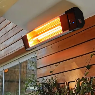 £15.95 • Buy Wall Mounted Electric Patio Heater Infrared Halogen Garden Indoor Warmer 3 Level