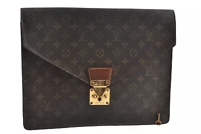 Authentic Louis Vuitton Monogram Porte Documents Senateur M53335 Briefcase 9139I • $26