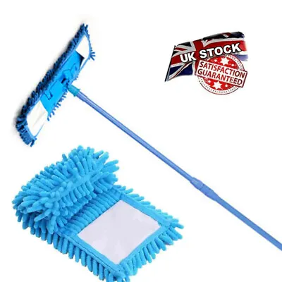 360 Extendable Microfibre Mop Cleaner Sweeper Wooden Laminate Tile Floor Wet Dry • £6.99