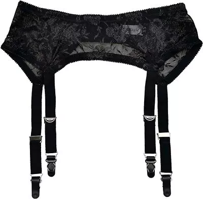 SANSTHS Women's Mysterious Sexy Black Vintage Metal Clip Socks Garter Belt • $16.99