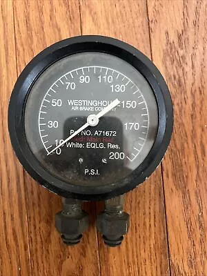 Westinghouse Air Brake Pressure Gauge 200 PSI A71672 Untested Fe003 • $27