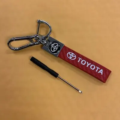 $7.95 • Buy RED Leather Carbon Fiber 5 3/4  Key Holder Keychain For Toyota Supra Celica All