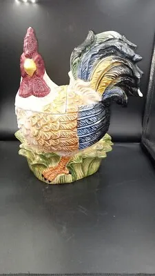 Ceramic Rooster Cookie Jar 10.5  X 10  X 6.5  Has Some Chips As Shown In Picture • $12