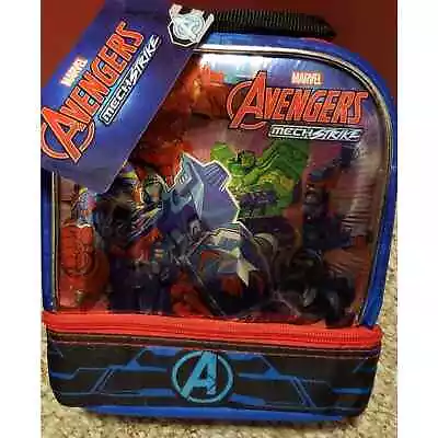 MARVEL AVENGERS Mech Strike Dual Compartment Drop Bottom Lunch Bag Brand New! • $6.94