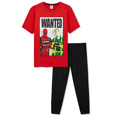 Marvel Deadpool Mens Pyjamas Set Cotton Men PJs With Short Sleeve • £12.49