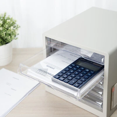 Deli 5 Drawer Lightweight Desktop File Cabinet A4 Document Storage Grey • $41.39
