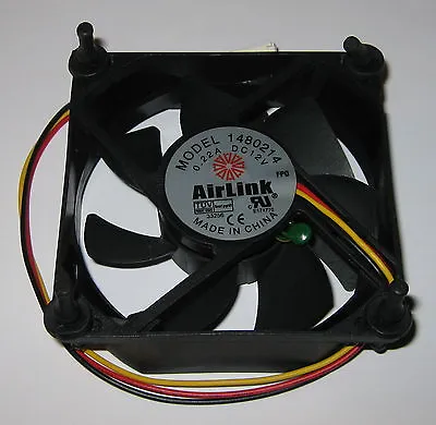 Airlink 80 Mm 12V DC Quiet Cooling Fan - Vibration Mounts / Thermistor - 1680214 • $6.95