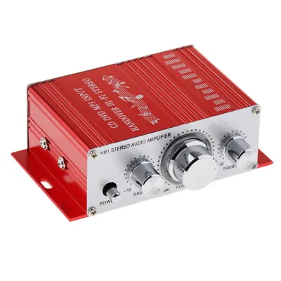 DC 12V Mini Stereo Audio Speaker Amplifier HiFi AMP With Bass Treble And Volume • £12.59