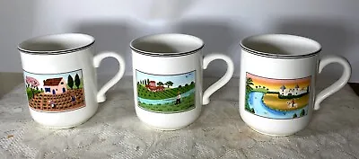 VILLEROY & BOCH Design Naif Mug - Set Of 3 LaPlau Boutique Country Scenes • $65