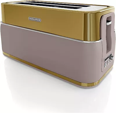 MORPHY RICHARDS 4 Slice Long Slot Toaster Signature Opulent 245743 Latte & Gold • £29.95