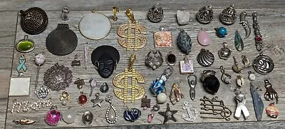 Vintage And Moderns  Pendants Charms Jewelry Lot Finding Crafting 64pc • $15