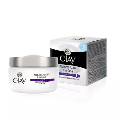 Olay Natural Aura 7 In One Night Nourishing Repair Cream -with Vitamin B3- 50gm • $27.63