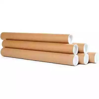Kraft Mailing Tubes With End Caps Various Diameters And Lengths • $10.95