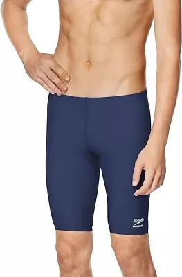 Speedo Men's Competition Swimsuit Jammer Endurance+ Usa Adult Navy Blue Size 34 • $24.99