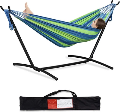 $59.99 • Buy Portable Hammock With Stand For 2 Person Carrying Case Patio Swing Bed Outdoor