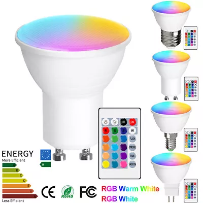 RGB GU10 LED Light Bulbs Remote Control Color Changing Dimmable Spot Light Bulb • $11.20