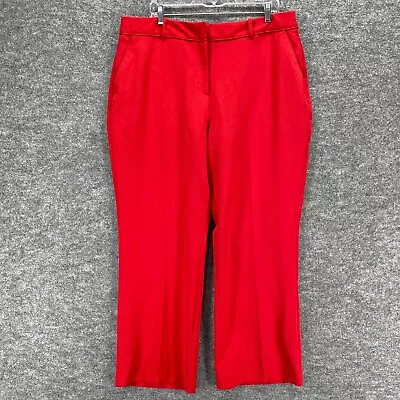 NWT Elle Pants Women 18 Plus Red Mid Rise Wide Leg Relaxed Capri Cropped Opening • $22.21