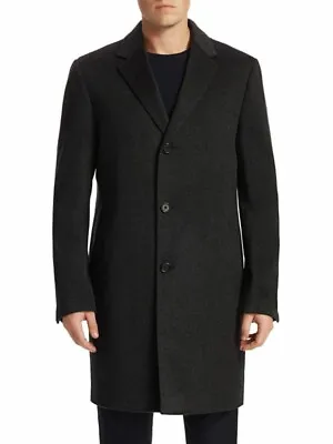 Sak Fifth Avenue Men's Buttoned Wool/Cashmere Topcoat Size 40 • $150