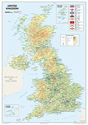 A2 United Kingdom Of Great Britain And Northern Ireland Wall Map  • £13.79