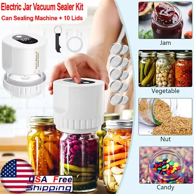 Electric Mason Jar Vacuum Sealer For Canning Jars W/ Mouth &Regular Mason Lids A • $20.99