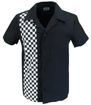 £29.99 • Buy Mens Retro Black And Checkerboard Rockabilly Bowling Shirts
