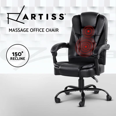$139.95 • Buy Artiss Massage Office Chair Gaming PU Leather Recliner Computer Chairs Black