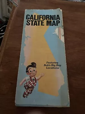 Vintage California State Map - Featuring Bob's Big Boy Locations • $15