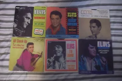 Elvis Presley Vintage 45 RPM Records With Picture Sleeves Lot Of 6 • $29.99