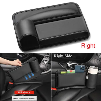 $24.99 • Buy PU Leather Car Seat Gap Filler With Cup Holder Car Seat Storage Organizers Box