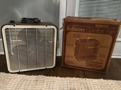 Edison Toastmaster Comfort Fan 14” Three Speed 124004 Walnut Wood Grain W. Box • $49.99