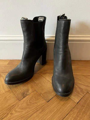 £19 • Buy BIKKEMBERGS Leather Ankle Boots Dark Grey Size UK 6.5 EU 39.5
