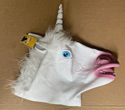 $15.25 • Buy Unicorn Mask Creepy Head Latex Halloween Costume Theater Prank Prop Crazy Masks