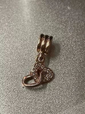 Rose Gold Double Heart Charm Pandora • $50